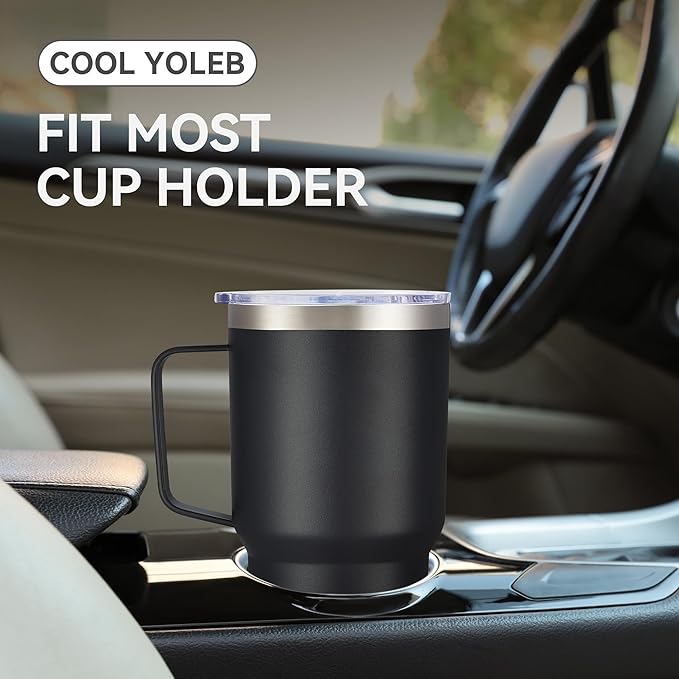 30 oz Tumbler with Handle and Lid, Stainless Steel Tumblers Bulk Double Wall Vacuum Insulated Travel Mug Leak Proof Cup Keep Drinks Cold and Hot Black, 4 Pack - Bloomnest