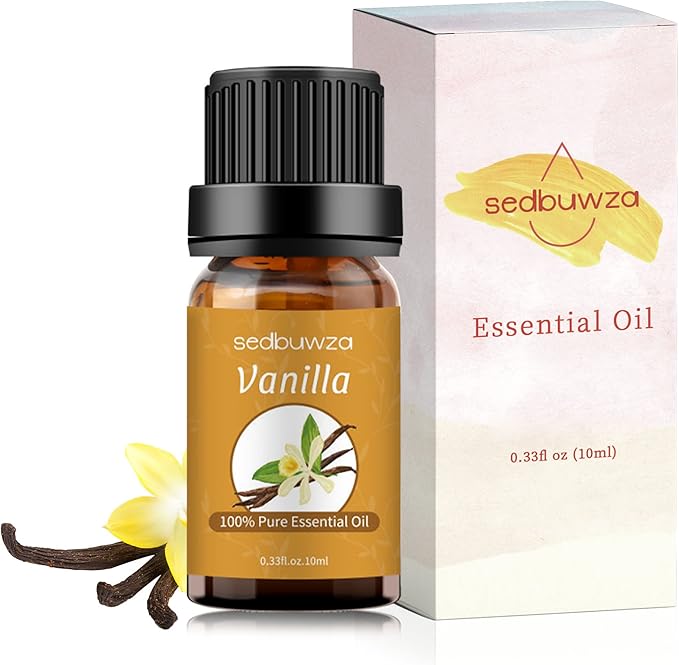 Sedbuwza Vanilla Essential Oil, Pure Organic Vanilla Fragrance Oil for Diffuser, Humidifier, Soap, Candle, Perfume Sedbuwza