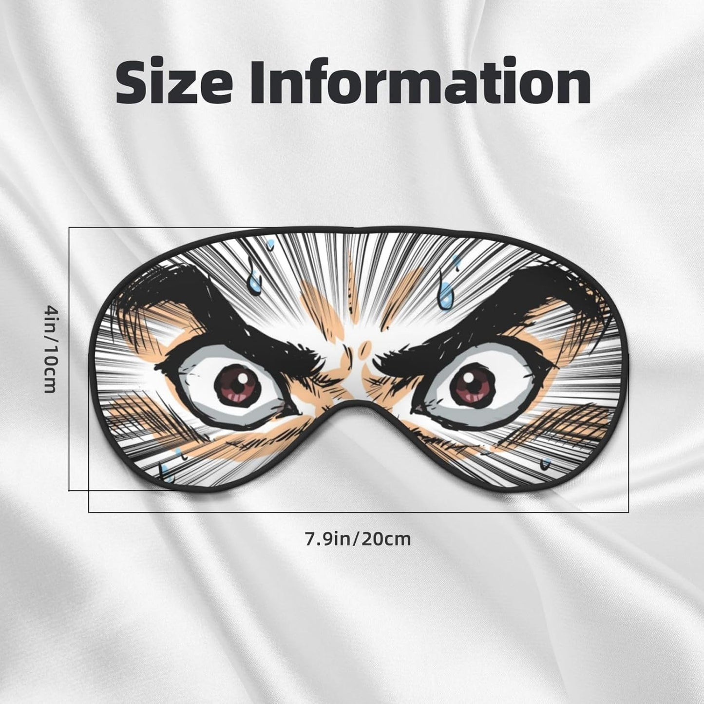 Sleep Eye Mask Cartoon Eyes Sleep Mask for Women Men Comfortable Eye Mask with Adjustable Strap Soft Eye Cover Blindfold for Travel Yoga Nap Shift Work