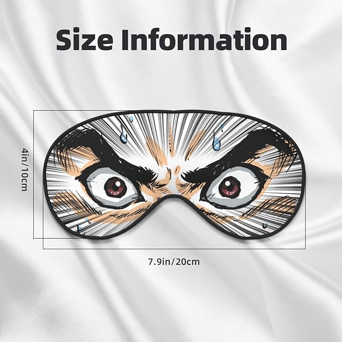 Sleep Eye Mask Cartoon Eyes Sleep Mask for Women Men Comfortable Eye Mask with Adjustable Strap Soft Eye Cover Blindfold for Travel Yoga Nap Shift Work - Bloomnest