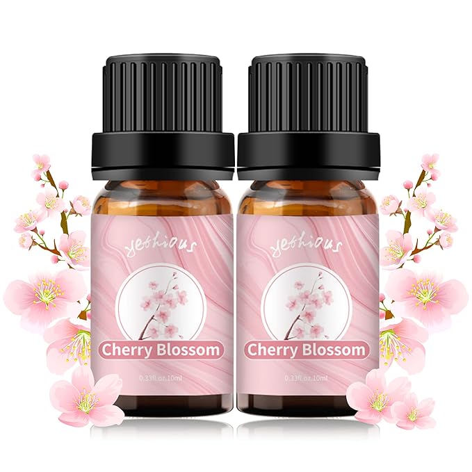 Yethious Cherry Blossom Essential Oil 10ML Set, Aromatherapy Oil for Diffuser, Fragrance, Soap Candle Making (2 Pack) - Bloomnest
