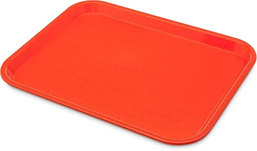 Carlisle FoodService Products CT101424 Cafe Standard Plastic Cafeteria/Fast Food Tray, NSF Certified, BPA Free, 14" Length x 10" Width, Orange (Pack of 24) - Bloomnest