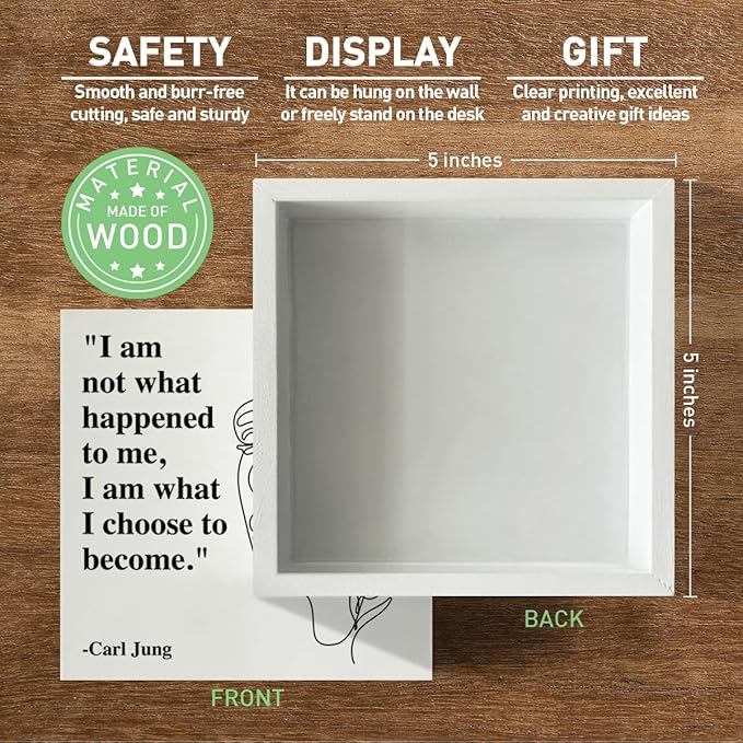 Therapy Office Desk Decor Wooden Box Sign, Mental Health Decor for Home School Counseling Decoration Mental Health Gift for Counselor Psychologist Therapist, I Am What I Choose to Become - Bloomnest