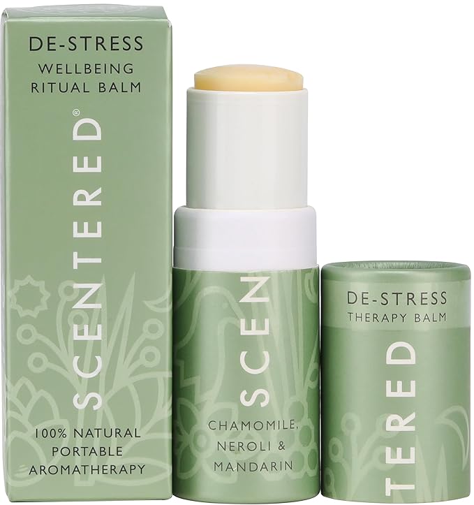 Scentered De-Stress Balm – Aromatherapy Stress Stick with Chamomile & Rosemary – Natural Self-Care Essential Oil roll On – Relaxation Gift for Stress Relief - Bloomnest