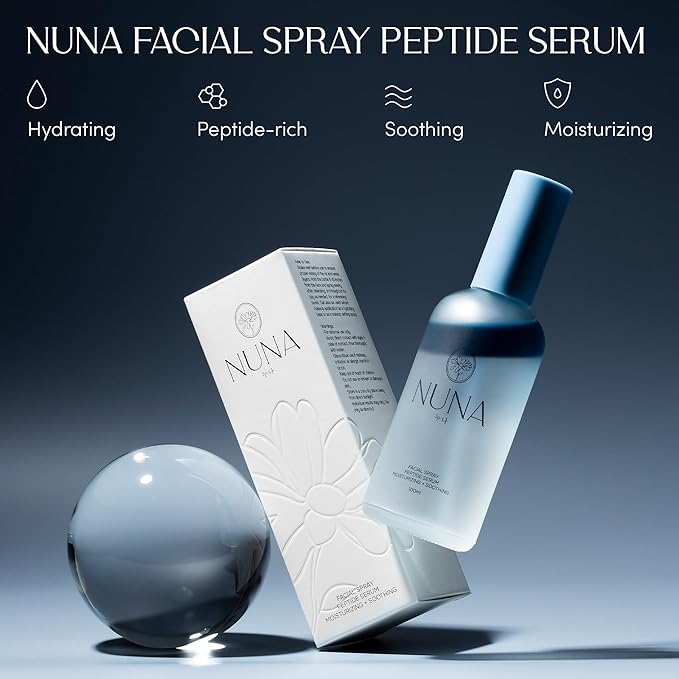 NUNA Ultra Hydrating Face Serum Spray with Peptides, Niacinamide, Hyaluronic Acid & Botanical Extracts – Korean Lightweight Moisture Boost Facial Mist & Setting Spray for Makeup – 3.38 fl oz - Bloomnest