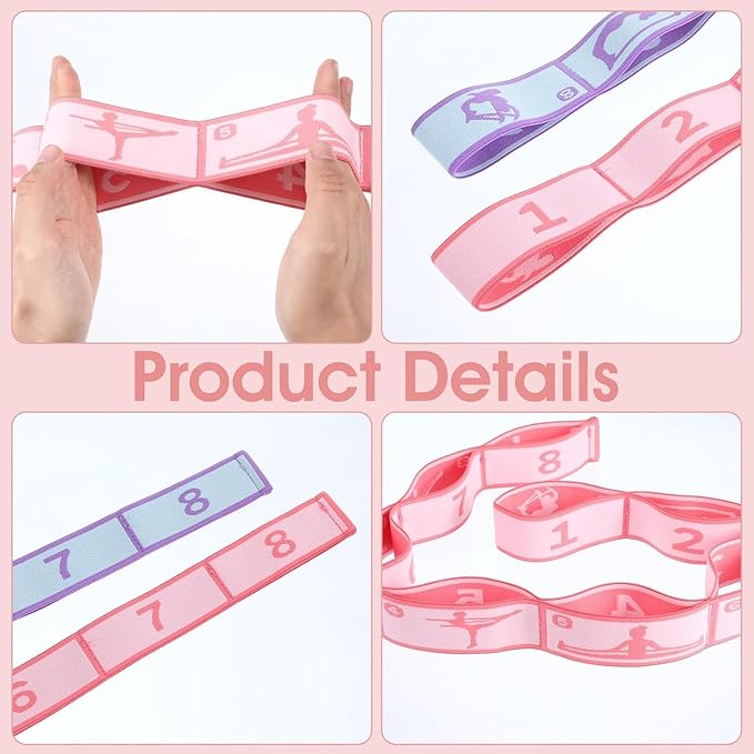 Multi-Loop Stretch Band - Yoga, Pilates, Ballet, and Physical Therapy Stretching Strap for Flexibility, Leg Stretching, and Exercise - Durable Stretching Equipment for Dance and Fitness - Bloomnest