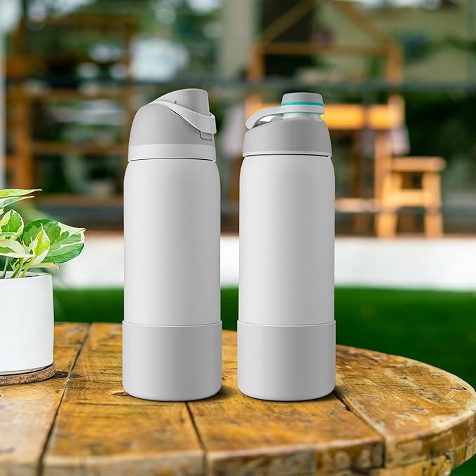 2PCS Silicone Water Bottle Boot for Owala 24oz 32oz 40oz, Anti-Slip Protective Sleeve Bottom Bumper Protector for FreeSip, Twist, and Flip Stainless Steel Water Bottles Alwenid