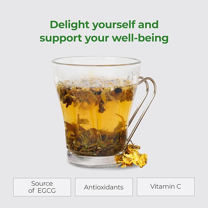 Michelle Peiret Immunity Tea, Natural Green Tea, Premium Blend for Immune System Support, Antioxidant-Rich Rooibos Tea, EGCG Source, 15 Servings - Bloomnest