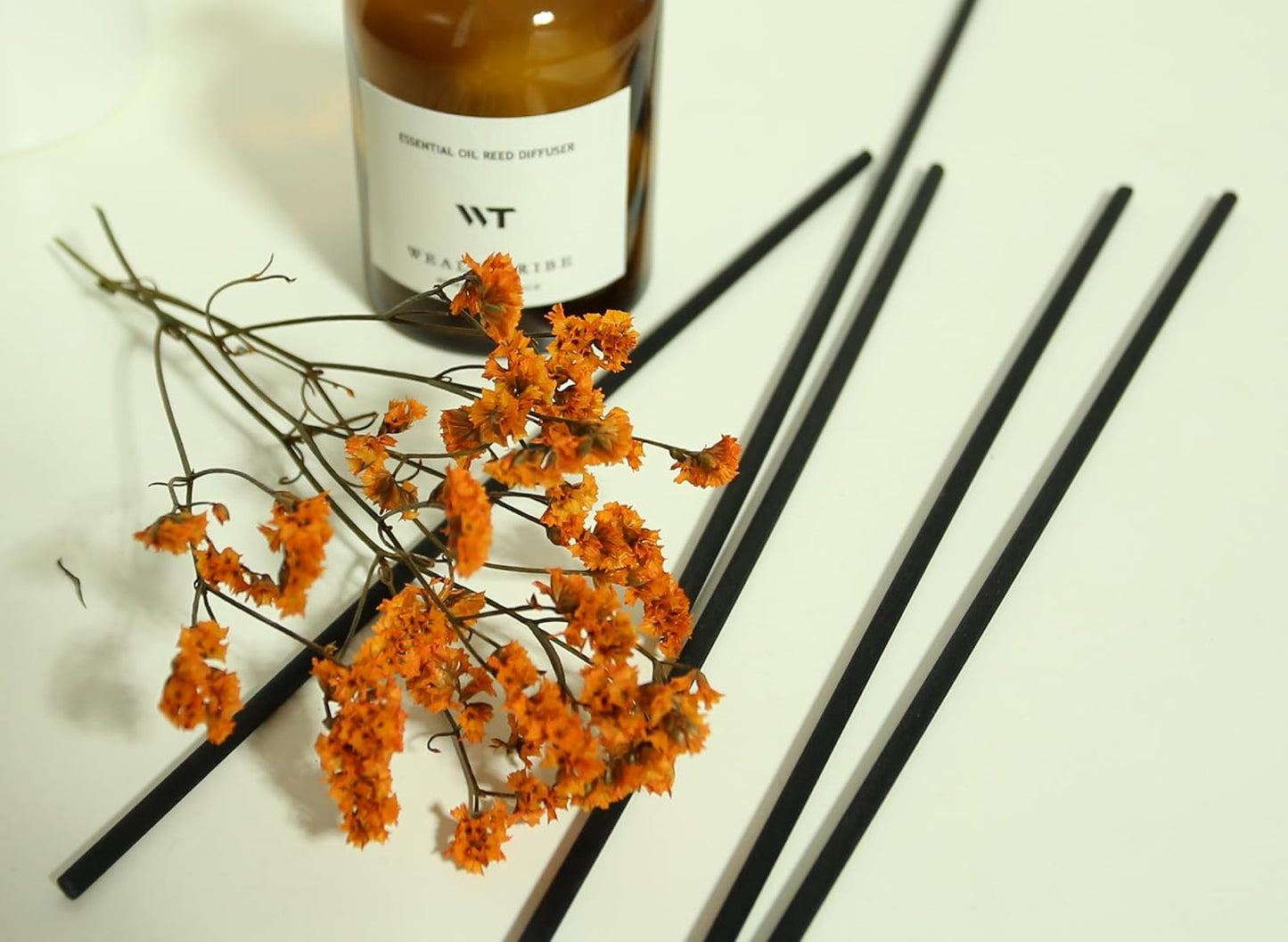 WEALD TRIBE Flower Reed Diffuser Set Neroli Scent for Bathroom Accessories Shelf Decor & Air Fresheners, Sticks Defusers with 4.0 fl oz Essential Oils & Leaves, House Bedroom Office Decor & Gifts