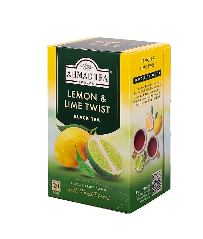 Ahmad Tea Lemon & Lime Twist Black Tea, 20-Count Boxes (Pack of 6) - Bloomnest