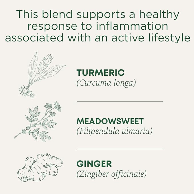Traditional Medicinals Organic, Turmeric Tea with Ginger & Meadowsweet - Supports Normal Response to Inflammation - Kosher, Non-GMO, Caffeine-Free, Compostable - 16 Tea Bags - Bloomnest