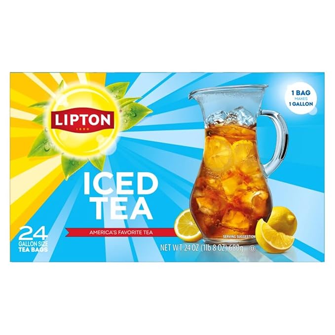 Lipton Unsweetened Iced Tea Bags, Gallon-Sized Zero Calories, 24 Total Tea Bags - Bloomnest