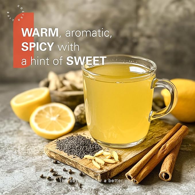 WT WEETEE Turmeric Ginger Cinnamon Tea Bags, Warm & Spicy Turmeric Ginger Herbal Blend Tea, Rich in Antioxidant, Natural Ingredients, Caffeine-free - Bloomnest