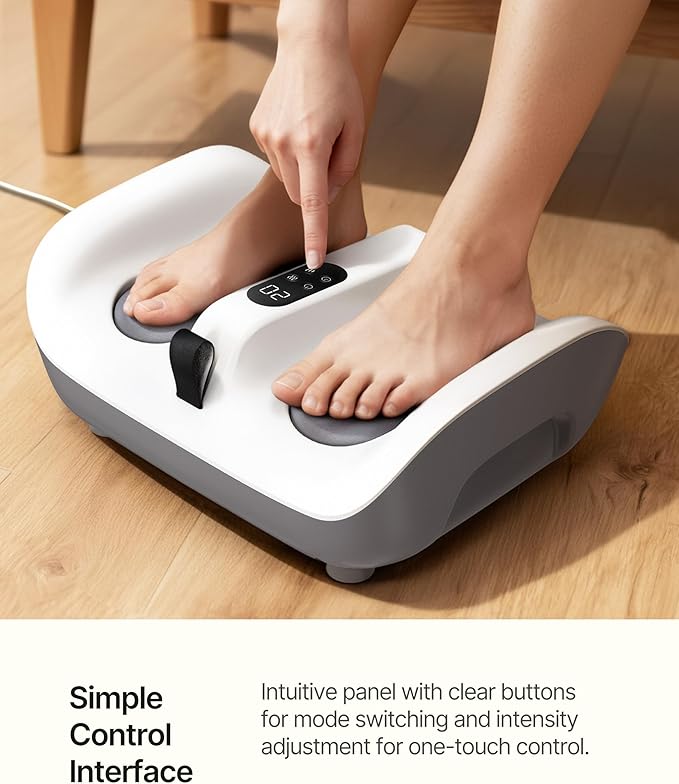 TheNeat Foot Massager Machine with Heat, Vibration, Shiatsu Foot Calf Massager, Kneading Massage, Suitable for Home & Office, 2 Speed Options, NeatVibe - Bloomnest