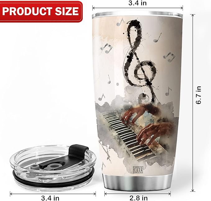 Piano Coffee Tumbler 20 Oz With Lid And Into The Music I Get To Lose My Mind And Find My Soul Pianist Gifts For Women Insulated Cup Music Enthusiast Gifts For Piano Teachers - Bloomnest