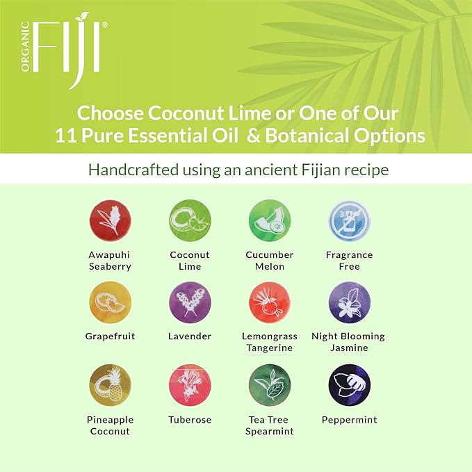 Coco Fiji Soap Bar for Face and Body Infused With Organic Coconut Oil, Coconut Lime, Essential Oil, Natural Soap for Moisturizing & Pore Purifying Skin, 7 oz,Pack of 2