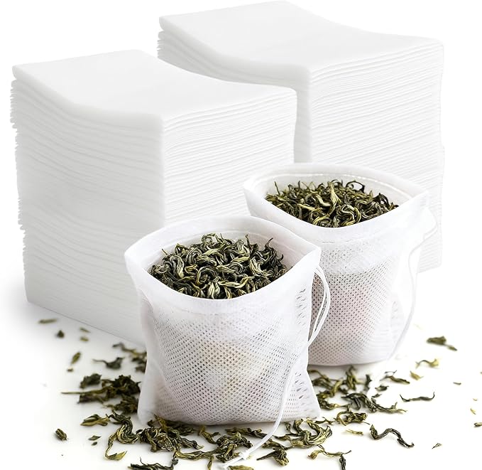 TamBee Tea Bags Disposable Tea Filter Bags Tea infusers Empty Muslin Drawstring Seal Filter Drawstring Herb Loose Tea Bag 400 Pack (400, 2.76" x 1.97") - Bloomnest