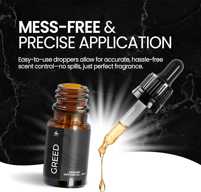 Greed Diffuser Oil | Perfume Diffuser Oil Refill | 10ml Oil Diffuser Essential Oils | Versatile and Mess-Free | Long-Lasting Essential Oils for Humidifiers for Spa, Home, and Office by Perfa - Bloomnest