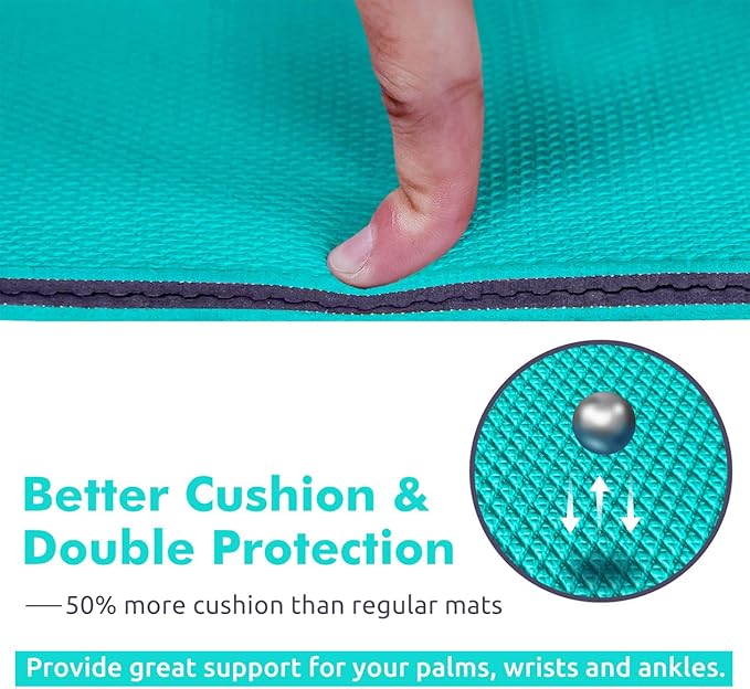 Ewedoos Eco Friendly Yoga Mat Thick TPE Yoga Mat Non Slip Yoga Mats Anti-tear Exercise Workout Mat for Women Men Kids Yoga, Pilates and Fitness