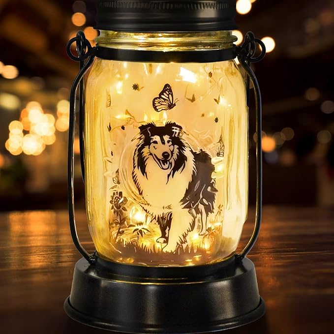 Sheltie Gifts for Women/Men Sheltie Solar Lanterns Dog Mom Birthday Dog Lovers Lantern Pet Loss Pet Memorial Lights Solar Garden Decoration for Yard, Patio,Backyard,Porch Torches - Bloomnest
