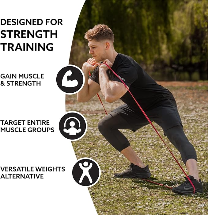 3DActive Pull Up Assist Band - Resistance Band for Strength Training, Powerlifting, Body Stretching, Crossfit - Exercise Guide Included.