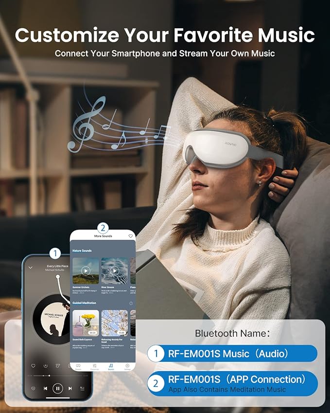 RENPHO Eyeris 1 Eye Massager with Heat, Christmas Birthday Gifts Eye Mask for Mom Dad Women Men Her Him, Smart Sleep Mask for Relax, Reduce Strain - Bloomnest
