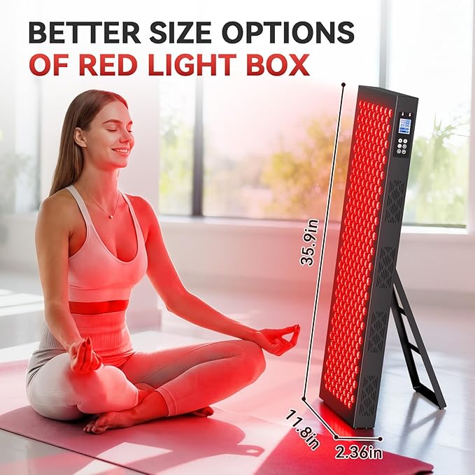 Red Light Therapy Box, 5in1 LED with 630-660-810-830-850, Metal Case, 3 Modes Red Light Panel with Soft Belt, 6 Timing Set - 9 Pulse Modes - 4-Level - Red Light Therapy Panel for Body Bloomnest