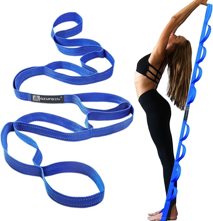 Premium Durable Stretch Straps with Loops, Stretching Strap for Physical Therapy, Multi-Loop Yoga Strap Fitness Exercise Strap for Yoga, Pilates, Dance, Flexibility&Exercise - Bloomnest