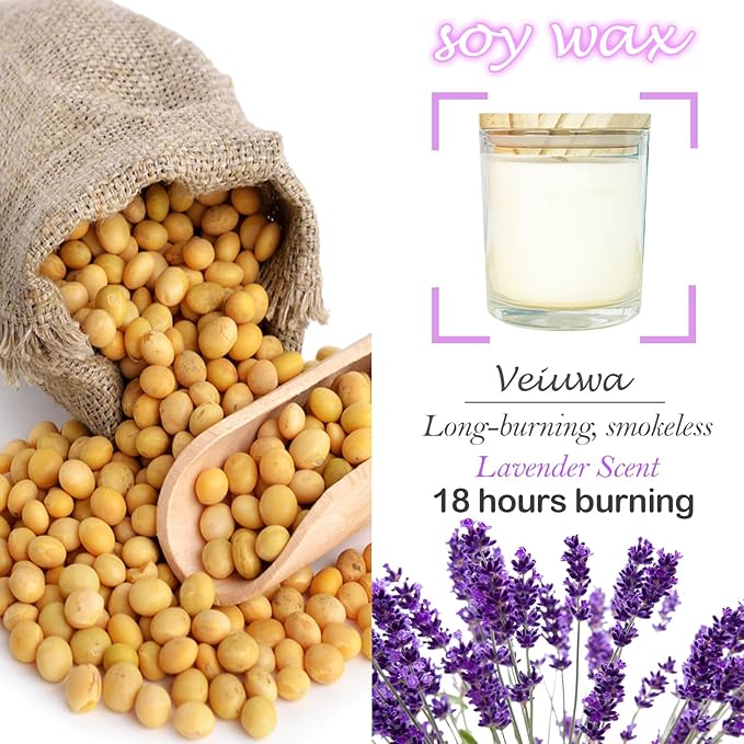 12 Pcs 6 Oz Mini Soy Candles,Lavender Scented Bulk Candle Set,Aromatherapy Candle,Great Stress Relieving Scented Candles for Girls as a Gift for Birthdays, Weddings Party Favors! - Bloomnest