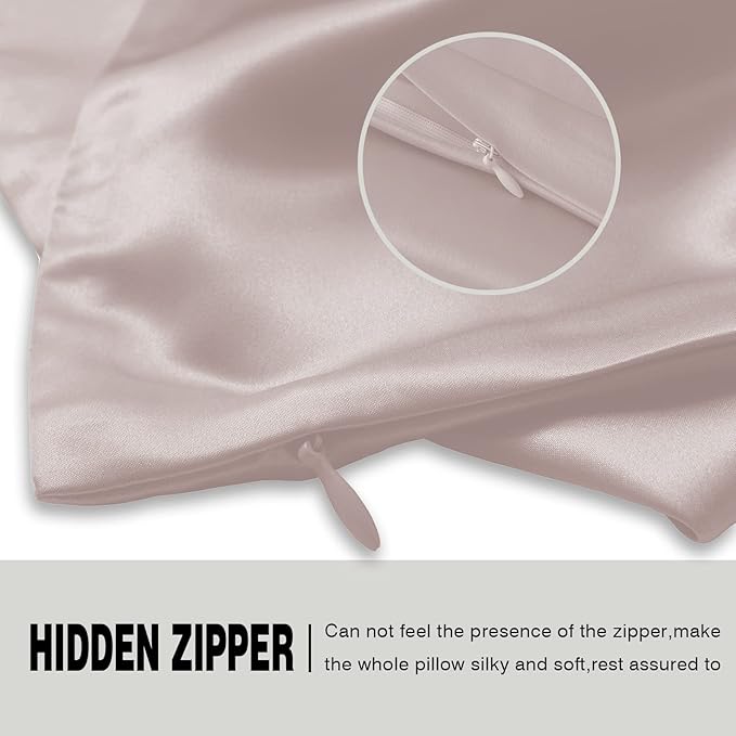 Natural Mulberry Silk Pillowcase for Hair and Skin Queen Size 20"X30" Pillow Case with Hidden Zipper Soft Breathable Smooth Cooling Silk Pillow Covers for Sleeping (Lotus Root Pink,Queen,1Pcs) - Bloomnest