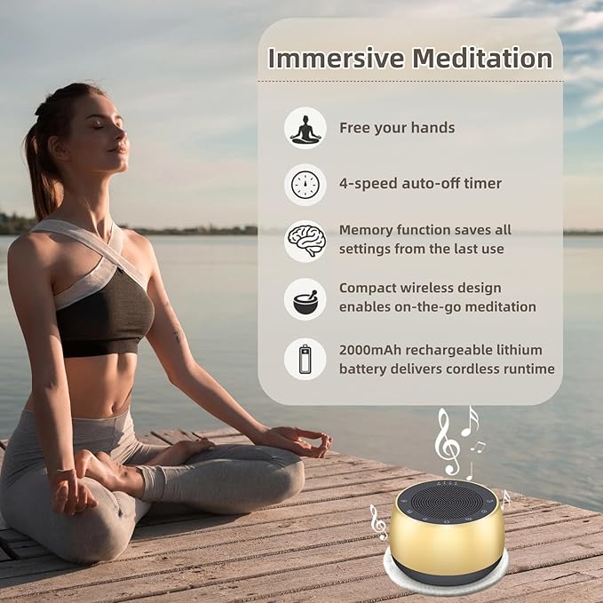 Cordless Automatic Tibetan Singing Bowl,256HZ-432HZ-528HZ 9 Tones 4-Speed Auto-Off Timer,Full Touch Glow Buttons,2000mAh Battery,Deep Ethereal Sound,Yoga,Meditation,Stress Relief (Gold) Jderv