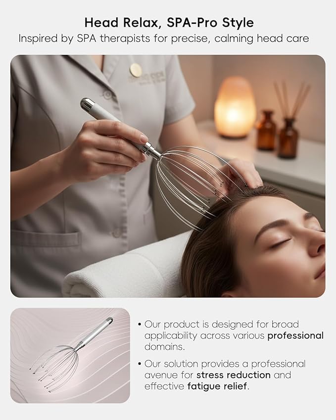 Winyoung Head Massager Scalp, Electric Scalp Massager with 20 Metal Fingers – Head Scratcher & Hair Massage Tool, Waterproof Head Massage for Stress Relief, Stocking Stuffers Gift for Women & Men Winyoung