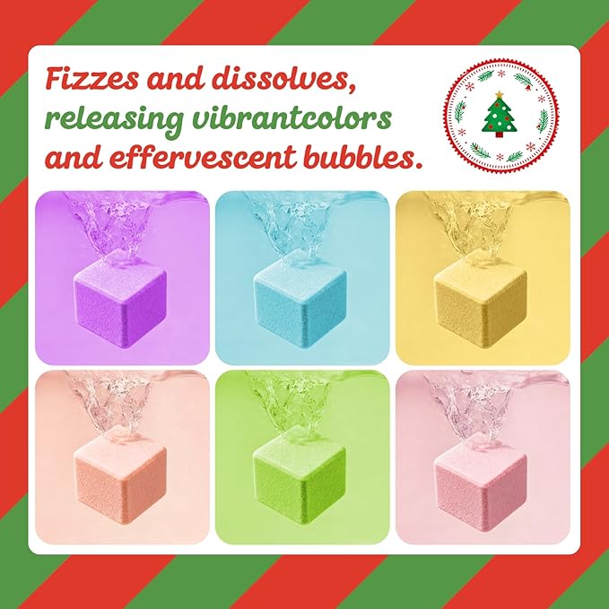 Christmas Bath Bombs with Surprise Toys Inside: 6 Pack Handmade Gifts Bath Bomb Set for Women Relaxing Bubble Bathbombs Scented Gift Stocking Stuffers Holiday Birthday for Men Kids Girls Girlfriend - Bloomnest