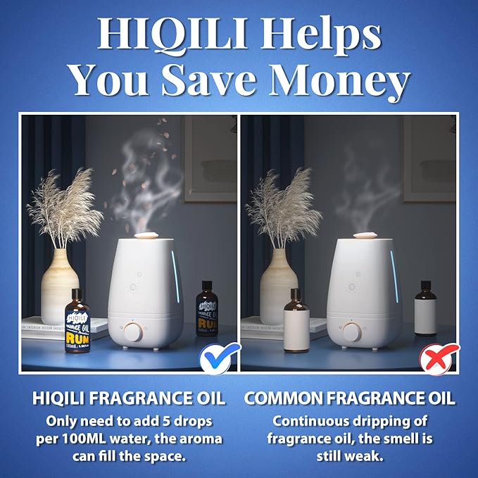 HIQILI Rum Essential Oil - Sweet Mellow Fragrance Oil for Diffuser, Candle Soap Perfume Lotion Making, 3.38 Fl Oz HIQILI