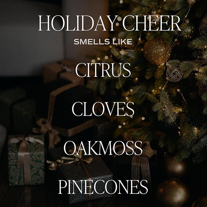 Sweet Water Decor Holiday Cheer Candle - Citrus, Cloves, Pine Scented Soy Candles for Winter - 15oz Green Jar, 70+ Hour Burn Time, Made in The USA - Festive Christmas Candle - Bloomnest