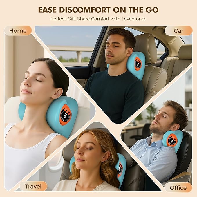 Neck Massager 2026 New Upgrade 3 in 1 Portable Massager with Heat &Comfortable Stretching–Adjustable Intensity for Neck & Shoulder Relaxation at Home,Office,Travel HarrFlow