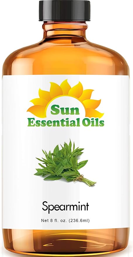 Sun Essential Oils Spearmint Essential Oil 8 oz – for Diffusers, Massage & Aromatherapy - Bloomnest