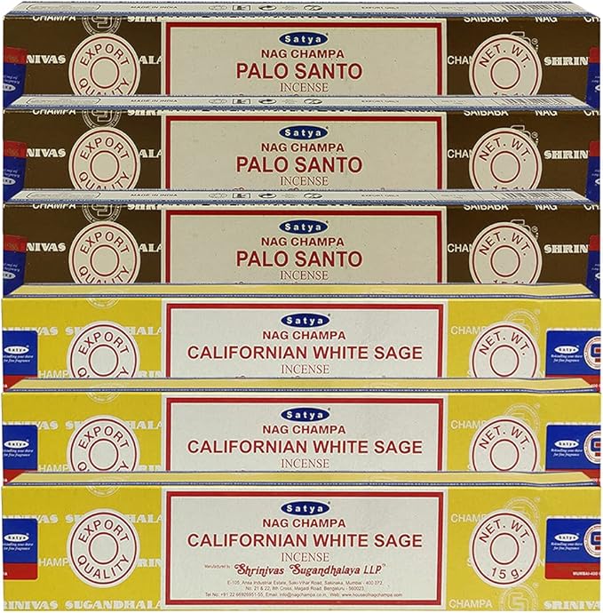 Palo Santo White Sage Incense Sticks & Holder Bundle Variety Pack from House of Nag Champa Incense Sticks and Trumiri TRUMIRI