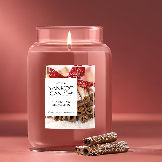 Yankee Candle, Sparkling Cinnamon Fall Scented Candle, 22oz Large Jar with up to 150 Hour Burn Time - Bloomnest