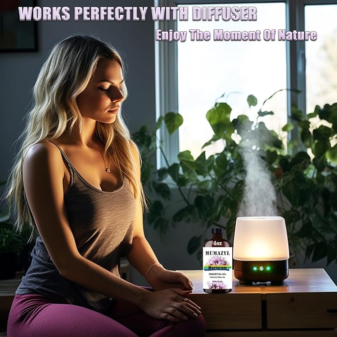 Marjoram Essential Oil, Marjoram Oil 4 Fl Oz 120ML for Diffuser Humidifier Yoga Cleaning DIY Candle Soap Making Essential Oils - Bloomnest