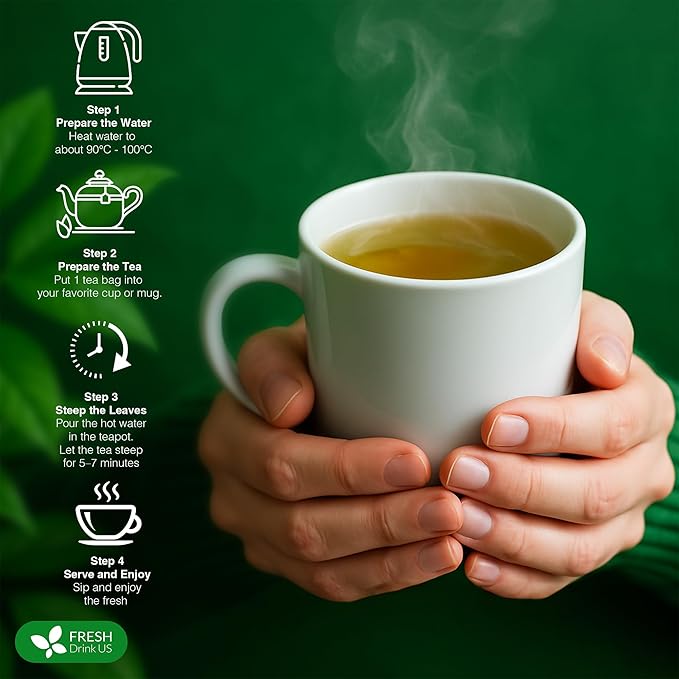 FreshDrinkUS, 24 Packs of Premium Herbal Kidney Support Tea – Ginseng Six Treasure Blend, 9 Powerful Ingredients, 10g/Bag – Men's Wellness Tea with Ginseng and Five Treasure Aid Root. - Bloomnest