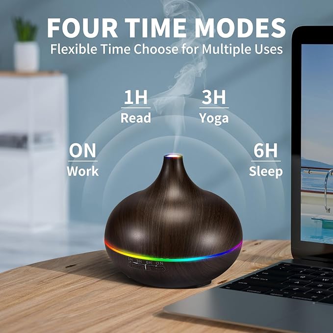 Aromatherapy Essential Oil Diffuser Set - 550ML Ultrasonic Humidifier for Large Rooms - Vaporizer and Aroma Diffuser for Home Bedroom - Bloomnest