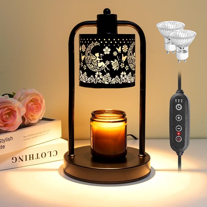 Candle Warmer Lamp Wax Light, Wax Melt Warming Lamps for Jar Candles with Timer Dimmable for Birthday, Room, New House, Bedroom, Vintage Home Decor - Bloomnest