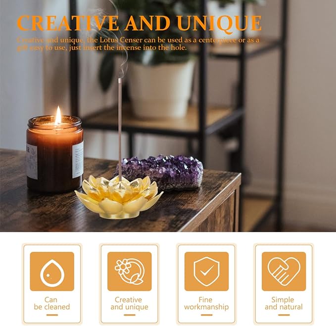 4PCS Lotus Stick Incense Holder, Gold Brass Incense Holder for Sticks and Cone, Metal Agarbatti Stand for Pooja Decorations Meditation Yoga Relaxation - Bloomnest