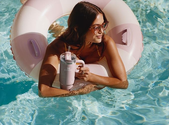 STANLEY Quencher H2.0 Tumbler with Handle and Straw 40 oz | Flowstate 3-Position Lid | Cup Holder Compatible for Travel | Insulated Stainless Steel Cup | BPA-Free | Peach Whip Gloss - Bloomnest