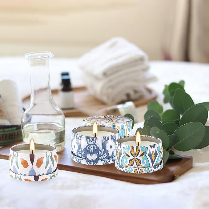 Scented Soy Wax Travel Tin Jar Candles - 2.5 OZ Gifts for Home, Mom - Christmas, Birthday, Thanksgiving, Mother's Day - 16 Pack - Bloomnest