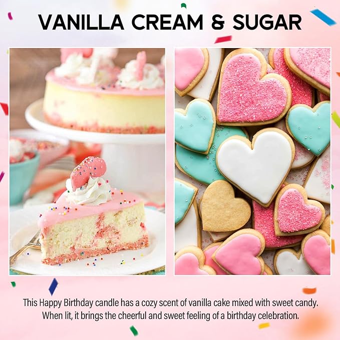 Sweet 16 Birthday Candles for Women - 9 oz Happy Birthday Candle with Vanilla Birthday Cake Scent, Gifts for Women & Men, Friendship Ideas - Bloomnest