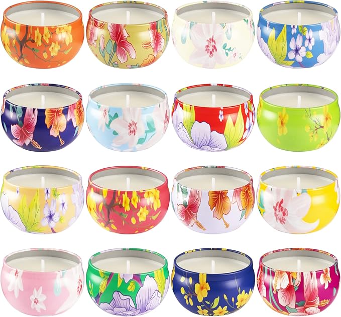 16 Pack 2.5oz Ladies Scented Candle Flower Set - Unique Decorative Gifts for Home, Women's Day, Birthdays, Bridesmaids, Anniversaries with Scented Candle Pack Set - Pampering Gift Set, Women's. - Bloomnest