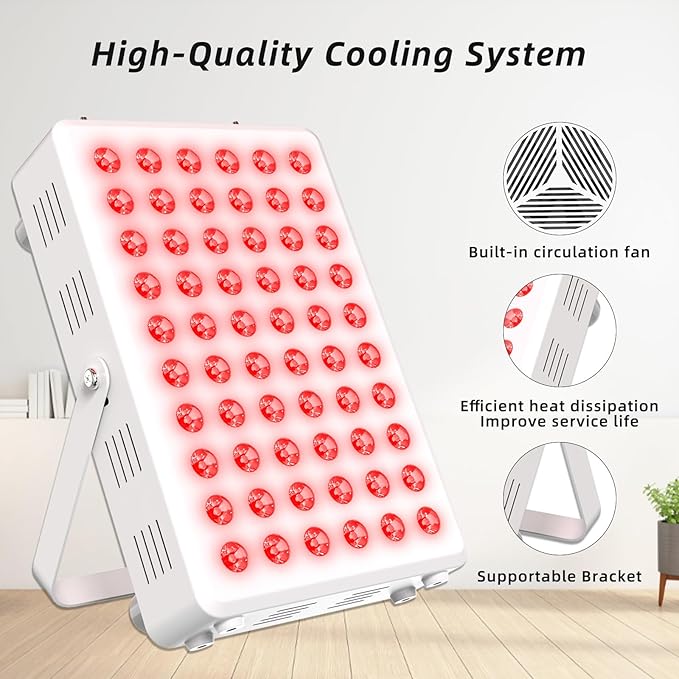 Red Light Panel for Body and Face, 660nm Red 850nm and Near Infrared, Remotcontrol 60 LEDs Red Light Therapy Panel, Used to Promote Sleep, Improve The Body, Relieve Muscle Fatigue (E-300-Wtite) SCESFU