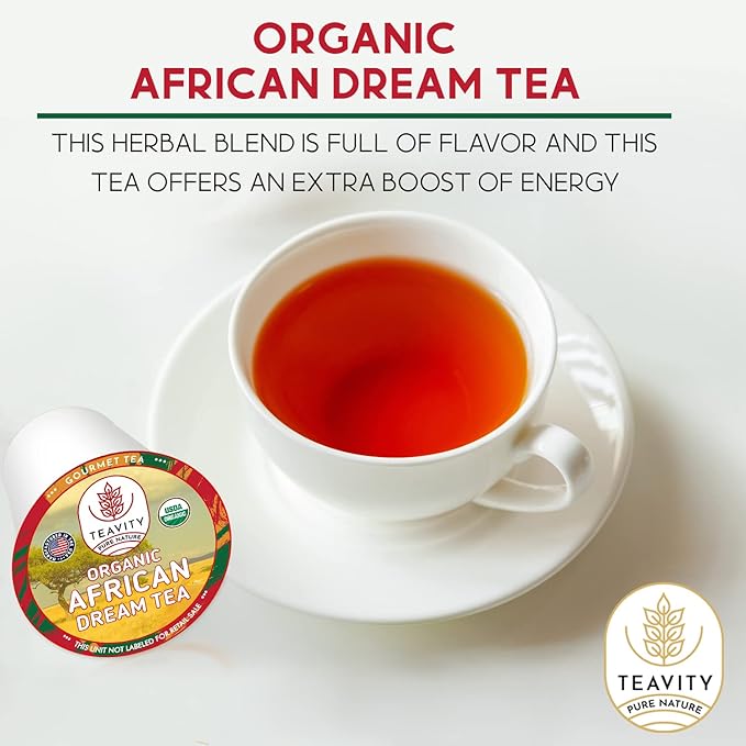 Organic Rooibos Tea Pods with Vanilla & Orange - Naturally Decaf Tea - African Dream by Teavity (36 Tea Pods) - Bloomnest